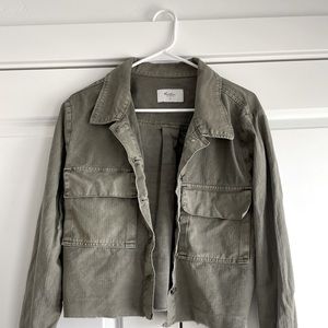 Cropped army green jacket